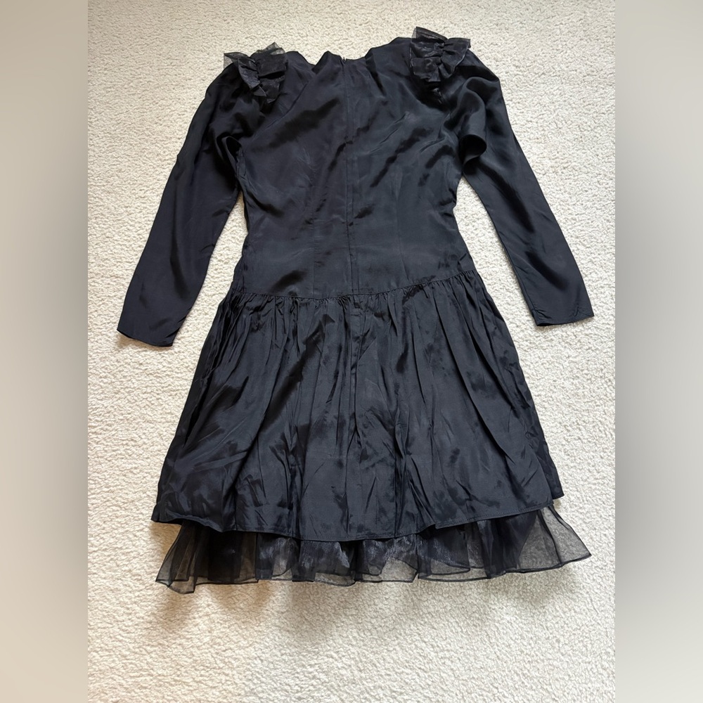 Vintage Apollo black whimsigoth fairy grunge taffeta dress, sz S (sz M juniors) - Picture 10 of 10